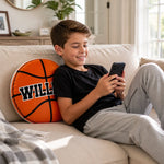 Custom Name Sports Ball Gifts for Young Athletes - Personalized Shaped Pillow