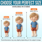 Custom Photo Crochet-Style Family Doll Gifts - Personalized Shaped Pillow