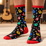 Custom Name Guitar Gifts for Guitar Players - Personalized Crew Socks