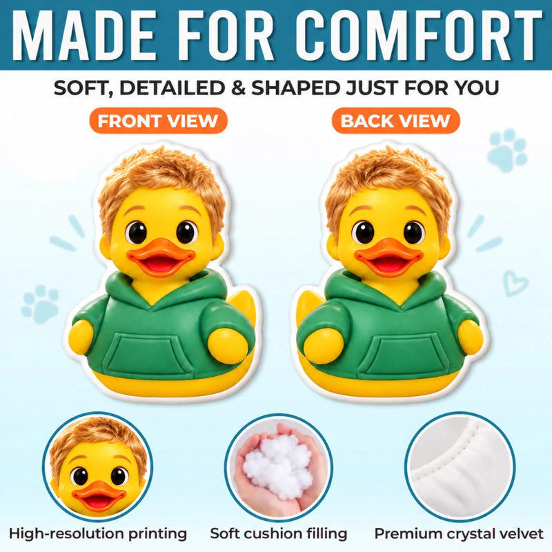 Custom Photo 3D Cartoon Duck Gifts For Kids, Family - Personalized Shaped Pillow