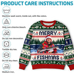 Custom Photo Fishmas Christmas Gifts for Anglers - Personalized Ugly Sweatshirt
