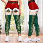 Custom Festive Christmas Santa Leggings for Women - Personalized Leggings