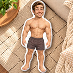 Custom Photo Muscle Man Gifts for Men - Personalized Shaped Pillow