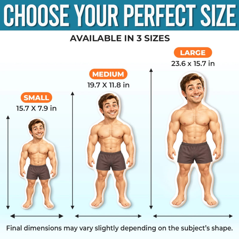 Custom Photo Muscle Man Gifts for Men - Personalized Shaped Pillow