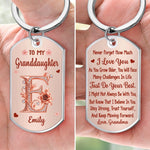 Custom Granddaughter Gifts From Grandma - Personalized Keychain