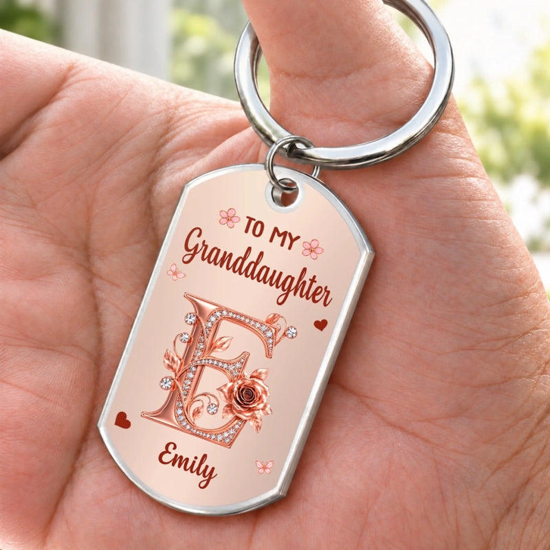 Custom Granddaughter Gifts From Grandma - Personalized Keychain