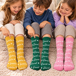 Custom Name Heart Pattern Gifts For Family, Kids - Personalized Middle Tube Socks