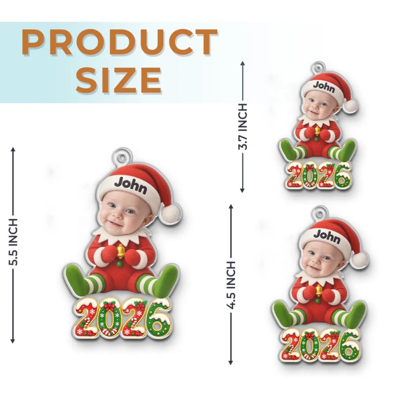 Custom Photo Christmas Elf Bestie Gifts - Personalized Acrylic Ornament