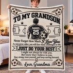 Custom Name Soccer Gifts for Grandsons - Personalized Blanket