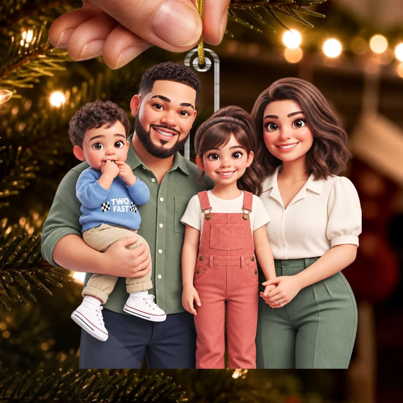 Custom Photo Family Christmas Gifts - Personalized Acrylic Ornament