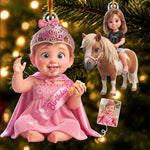 Custom Photo Christmas Birthday Gifts for Daughters and Kids - Personalized Acrylic Ornament