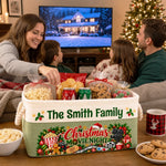 Custom Name Christmas Movie Night Gifts for Families - Personalized Storage Basket
