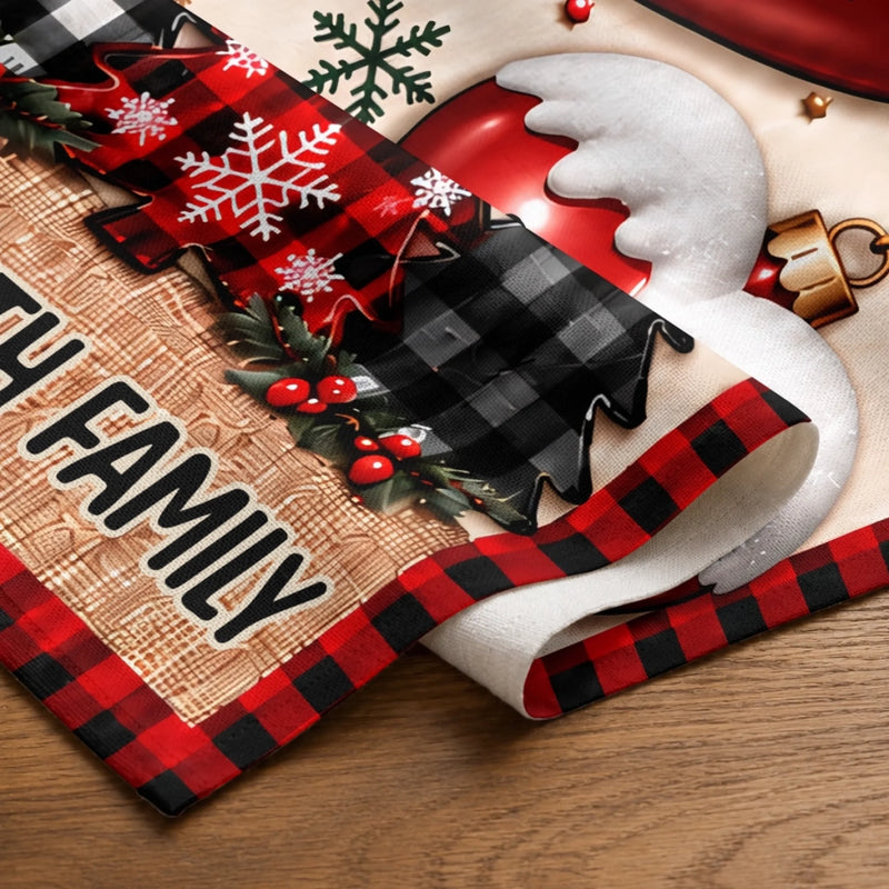 Custom Name Christmas Family Table Decor - Personalized Table Runner