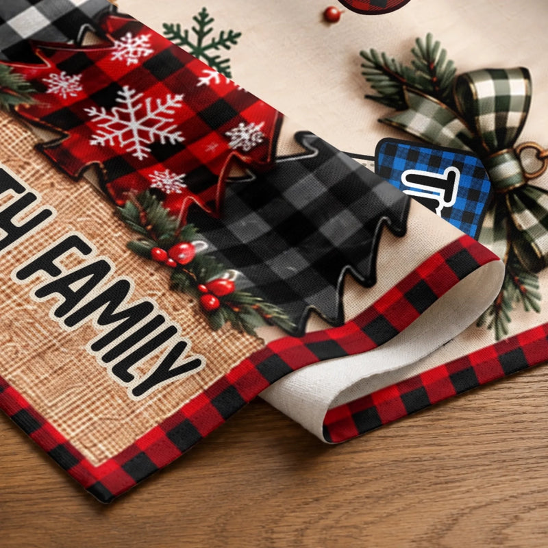 Custom Name Christmas Family Gifts - Personalized Table Runner