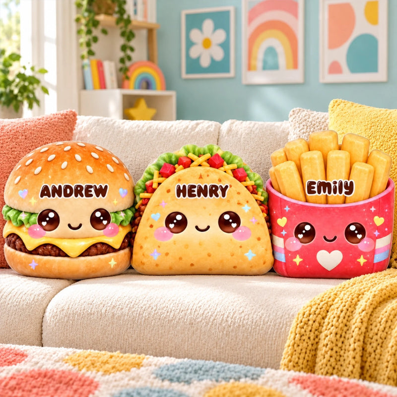 Custom Name Taco Gifts for Kids - Personalized Shaped Pillow