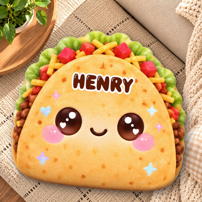 Custom Name Taco Gifts for Kids - Personalized Shaped Pillow