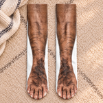 Custom Funny Realistic Bare Feet Prank Gifts for Men - Personalized Middle Tube Socks