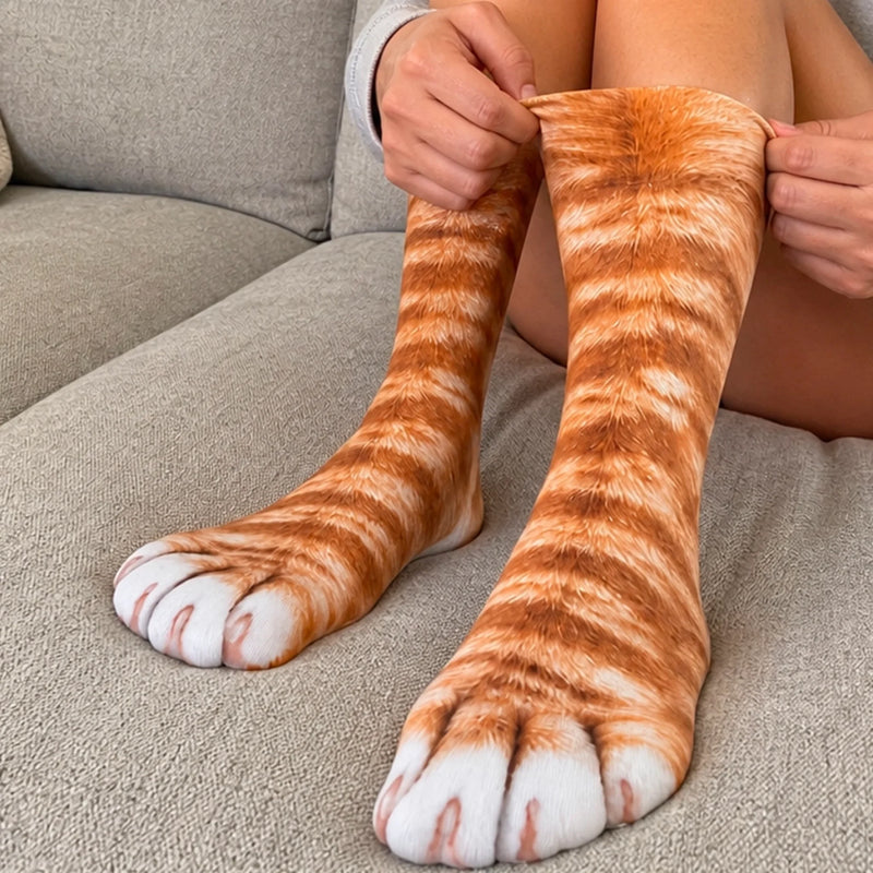 Custom Funny Animal Feet Gifts for Animal Lovers - Personalized Middle Tube Socks