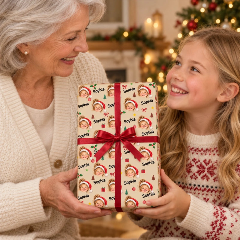 Custom Photo Christmas Gifts for Kids - Personalized Wrapping Paper