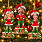 Custom Photo Christmas Elf Bestie Gifts - Personalized Acrylic Ornament