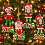 Custom Photo Christmas Elf Family Gifts - Personalized Acrylic Ornament
