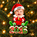 Custom Photo Grandchildren As Elves Family Christmas Gifts For Grandma, Grandpa - Personalized Acrylic Ornament