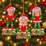 Custom Photo Baby Elf First Christmas Gifts For Kids - Personalized Acrylic Ornament