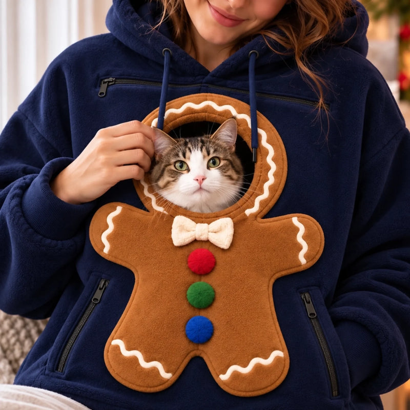 Christmas Pet Pouch Hoodie - Christmas Birthday Gifts For Dog Cat Lovers, Dog Dad And Mom, Cat Owners - Paws In My Pouch