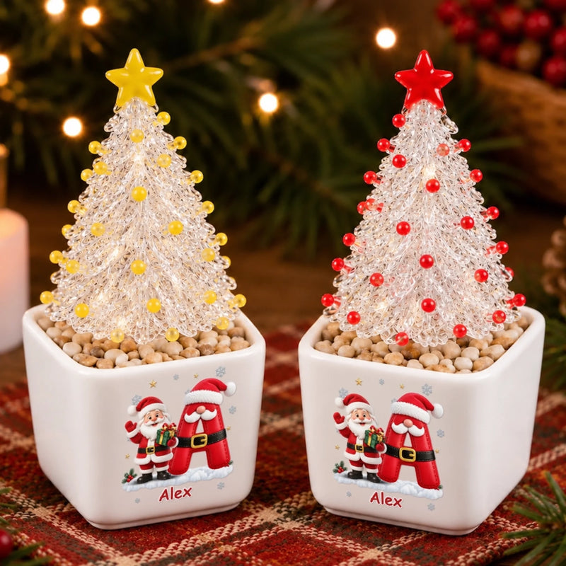 Custom Name Santa Elf Christmas Decor Gifts For Family - Personalized Glass Everlasting Christmas