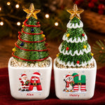 Custom Name Santa Elf Christmas Decor Gifts For Family - Personalized Glass Everlasting Christmas