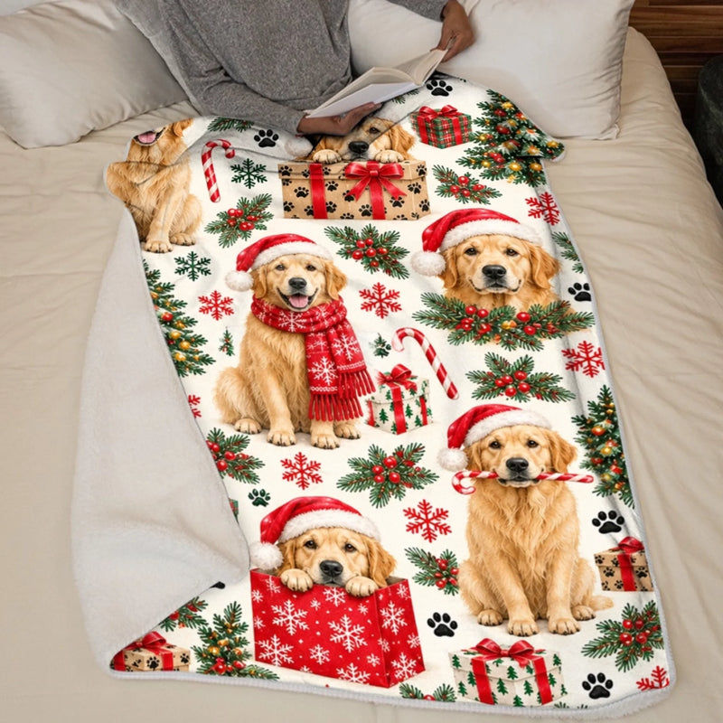 Custom Pet Photo Pattern Christmas Gifts For Dog And Cat Lovers - Personalized Blanket