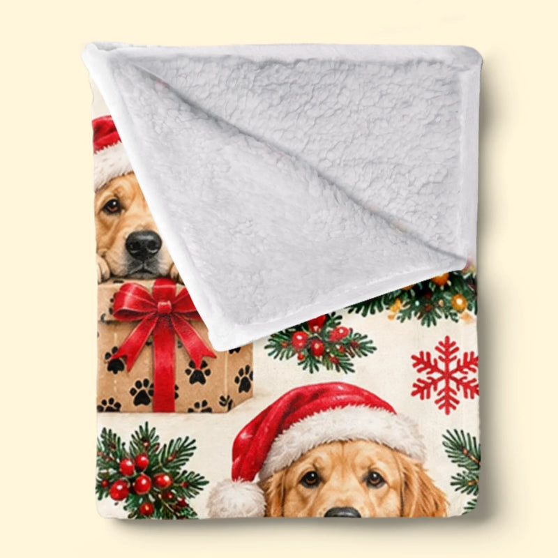 Custom Pet Photo Pattern Christmas Gifts For Dog And Cat Lovers - Personalized Blanket