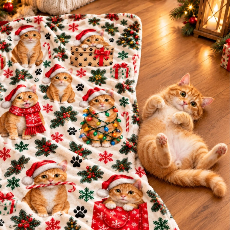 Custom Pet Photo Pattern Christmas Gifts For Dog And Cat Lovers - Personalized Blanket