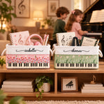 Custom Name Birth Month Flower Music Gifts For Piano Lovers - Personalized Storage Basket