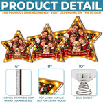Custom Photo Christmas Family Gifts - Personalized LED Tree Topper