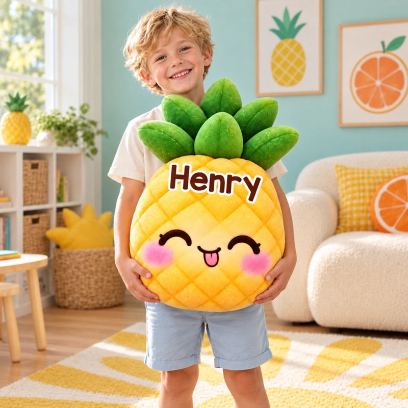 Custom Name Kawaii Fruit Gifts for Kids - Personalized Shaped Pillow