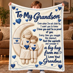 Custom Name Grandma Love Gifts for Grandson or Granddaughter - Personalized Blanket