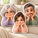 Custom Photo Family Character Gifts For Family, Kids - Personalized Shaped Pillow