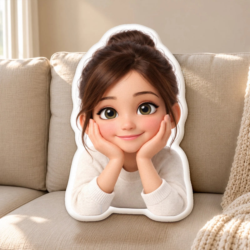Custom Photo Family Character Gifts For Family, Kids - Personalized Shaped Pillow