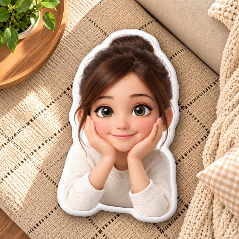 Custom Photo Family Character Gifts For Family, Kids - Personalized Shaped Pillow