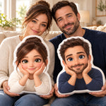 Custom Photo Family Character Gifts For Family, Kids - Personalized Shaped Pillow