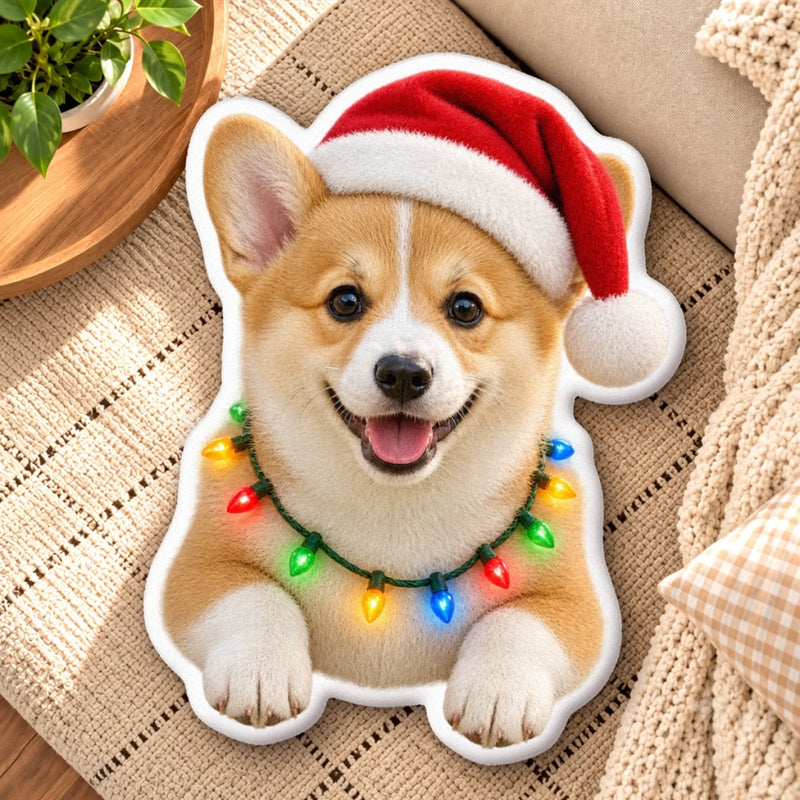 Custom Pet Photo Christmas Gifts For Dog And Cat Lovers - Personalized Shaped Pillow
