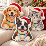 Custom Pet Photo Christmas Gifts For Dog And Cat Lovers - Personalized Shaped Pillow