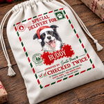 Custom Pet Photo Christmas Gifts for Pet Lovers - Personalized Drawstring Gift Bag