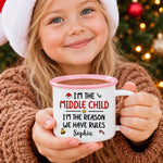 Custom Name Christmas Sibling Gifts for Kids - Personalized Enamel Mug