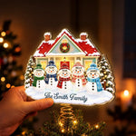Custom Name Snowman Christmas Gifts For Families - Personalized LED Tree Topper