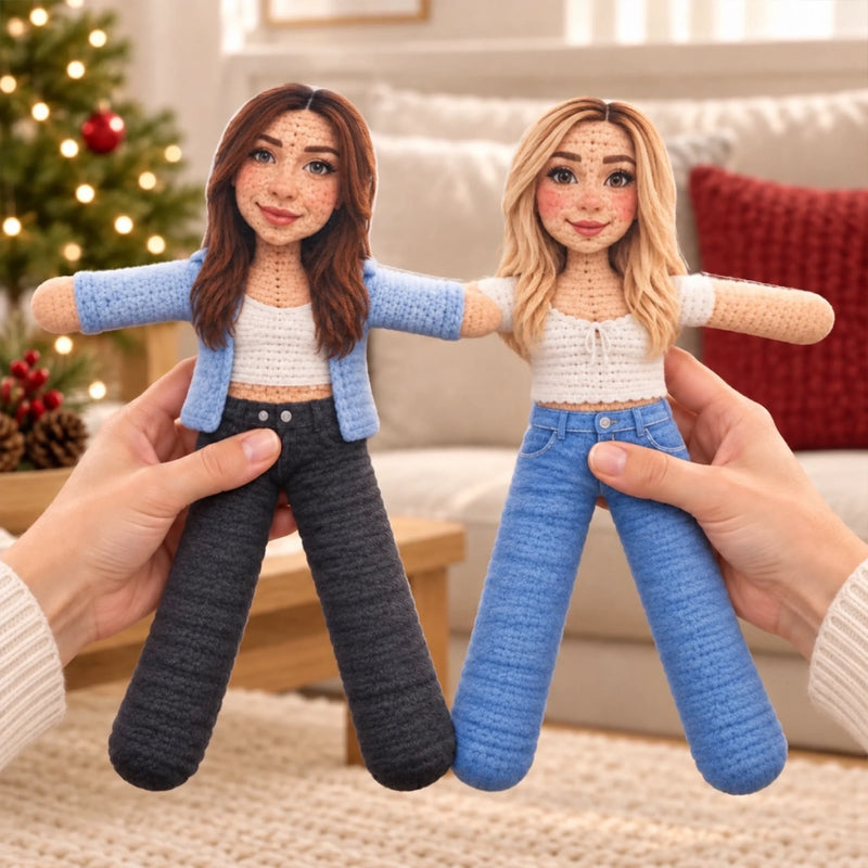 Custom Photo Bestie Friendship Gifts - Personalized Poseable Plush Doll