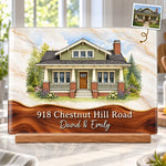 Custom Photo House Portrait Housewarming Gifts For Families - Personalized Glass Cutting Board