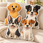 Custom Cute Cartoon Puppy Gifts For Dog Lovers - Personalized Shaped Pillow