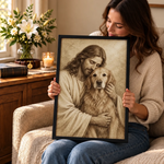 Custom Pet Photo Christian Dog Portrait Decor - Personalized Poster